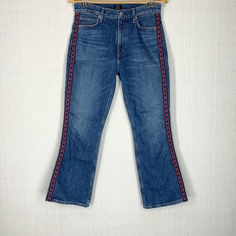 Citizens‎ of Humanity~Women’s Tangier Embroidered Demy Cropped Flare Jeans~Sz 27 - Picture 2 of 16